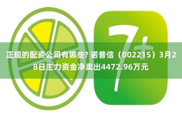 正规的配资公司有哪些? 诺普信（002215）3月28日主力资金净卖出4472.96万元