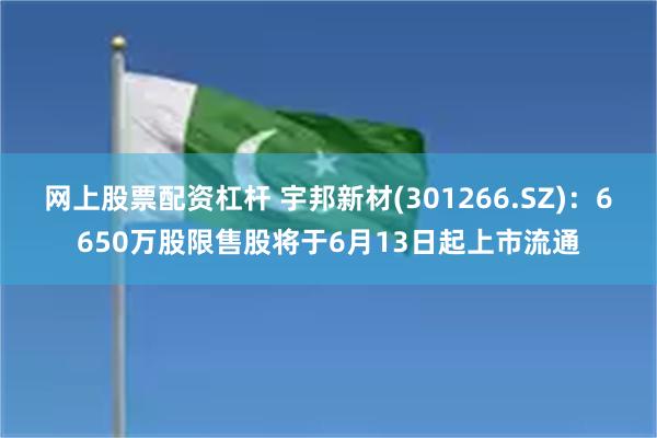 网上股票配资杠杆 宇邦新材(301266.SZ)：6650万股限售股将于6月13日起上市流通