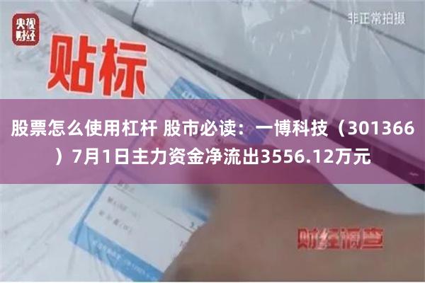 股票怎么使用杠杆 股市必读：一博科技（301366）7月1日主力资金净流出3556.12万元