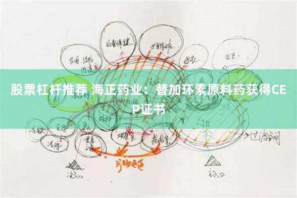 股票杠杆推荐 海正药业：替加环素原料药获得CEP证书